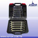 8~19mm 12pcs Hand Tool Flexible Reversible Ratchet Spanner Set