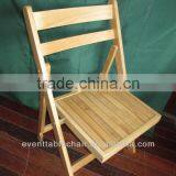 Natural Wood Slat Folding Chair for Sale thumbnail-1