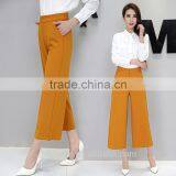 Wholesale Women's Wool Wide Leg Palazzo Trousers Casual Pants High Waist Straight Pants thumbnail-3