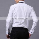 White Banded Collar Tuxedo Shirts Mandarin Collar Man Shirts Wedding Drss Shirts thumbnail-3