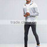 Custom With Hood Contrast White Grey Colour Men's 65% Polyester 35% Cotton Casual Regular Fit Zip Open Blank Fleece Hoodies thumbnail-4