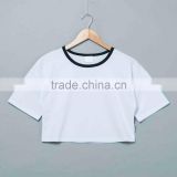 Sublimation blank french terry crop top custome design print no minimum quantity real factory