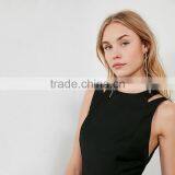 HAODUOYI Sexy Women Wide Leg Jumpsuit Cross Split Backless Ladies Pants Hollow Out Round Neck Sleeveless Jumpsuit for Wholesale thumbnail-6