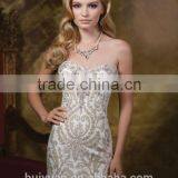 New Fashion Hot Sell Mermaid Lace Strapless Cheap Slim Wedding Dresses thumbnail-2