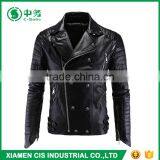 High Quality Mens Black Motorcycle Leather Jacket Online Sale thumbnail-1