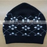 high quality jacquard knit beanie hat cap