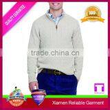 Men's Stand Collar Sweater 1/4 Zip/ Hand Knit Wool Angora Sweater thumbnail-6