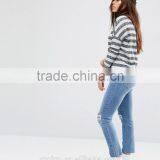 Textured Stripe Rib Custom t Shirt Wholesale China thumbnail-4