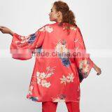 VARIOUS COLORS Floral Print Ladies Elegant Long Sleeve Kimono thumbnail-3