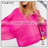 100% Cotton, Bat Wing Sleeve,solid Top,plus Size,2017 New Fashion thumbnail-1