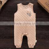 Winter Warm Soft Baby Rompers Sleeveless Natural Colored Cotton Unisex Babysuit thumbnail-1
