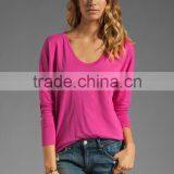 Long Sleeve Dolman Twist Cotton T-shirt for Girls thumbnail-1