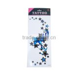 Paper Removable Waterproof Temporary Sternum Tattoo Sticker Body Art Blue Star Pattern Leg Temporary Tattoos