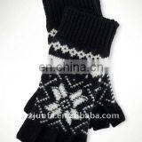 fashional newest warm cozy soft jacquard knit mitten