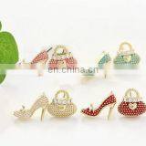 New Fashion Cute Bags Heels Shoe Asymmetric Earrings Women Crystal Rhinestone Lady Girls Earrings creative earring wholesale