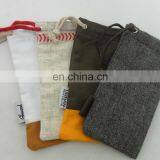 Custom Gray Print Cotton Drawstring Sunglasses Bag Goggles Pouches thumbnail-5
