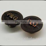 Hot Sale Painting Matte Black Zinc Alloy Button for Jeans, Embossing Logo With Metal Button