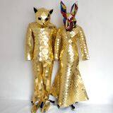 Golden Silver Colorful Disco Ball Mirror Man Dress Suit Costume for Stage Performance thumbnail-5