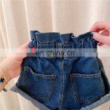 New Fashion Design Lotus Leaf Vintage High Waist Children'S Denim Shorts For Girls thumbnail-2