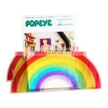 Rain Bow Acrylic Pen Holder Pencil Holder Magazine Rack Storage Box