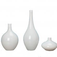 Luxury White Colored Ceramic Glass Vase Nordic Style Single Flower Planter For Wedding Table Decoration thumbnail-5