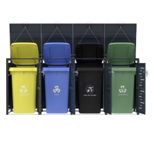 Custom Color 50L HDPE Dustbin for Outdoor Public Use Plastic Garbage Can Box With Lid Pedal for Rubbish/Trash/Garbage/Waste Bins thumbnail-1