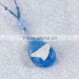 Colorful Shark Teeth Resin Crystal Necklace thumbnail-3