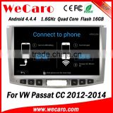 Wecaro WC-VU1011 Android 4.4.4 car dvd player touch screen for vw passat cc car gps navigation WIFI 3G 1080p