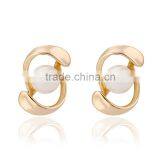 Korea Style Designs Pictures Gold Jewelry Ladies Pearl Stud Earrings thumbnail-1