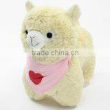 Cute Custom Plush White Alpaca Toy With Bow thumbnail-2