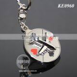 Rotate Mini Alloy Airplane Revolve Dial Playing Cards Symbol Round Shaped Metal Souvenir Aviator Keychain thumbnail-3