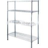 Adjustable Metal 4 Tiers Chrome Carbon Steel Wire Shelving Rack thumbnail-4
