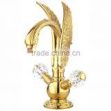 Brass Artistic Basin Faucet, Swan Shape, Gold Color Animal Faucet Quality Choice thumbnail-1