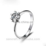 1 carat Austrian zirconia classic six mosaic engagement 5925 silver ring diamond
