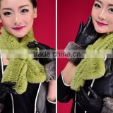 Hot selling colorful real rabbit fur scarf with rose flower