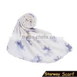 >>new design customizing horse print scarf/