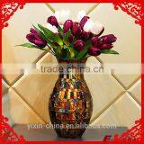 Mosaic Glass Vase/flower Vase/tall Glass Flower Vase