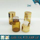 2ml (5/8 Dram) Amber Glass Essential Oil Bottle With Reducer Plug and Aluminum Cap thumbnail-2
