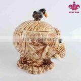 Elephant Design Bulk Ceramic Candy Jar With 3D Lid thumbnail-2