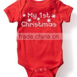 New Christmas Red Cotton Infant Bodysuit Button Toddler Baby Rompers Kid Clothing for Newborn G-NPRR90628-32