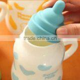 Creative Lovely Cartoon Candy Color Kids Gift Milk Bottle Style 380 ml Ceramic Tea Coffeee Mug thumbnail-5