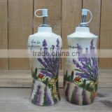 Lavander Land Handpainted Ceramic Oil and Vinegar Cruet Set