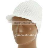 Mens Plain Acrylic Knit Cap With Bill