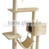 Plywood Plush Cat Tree Sisal Cat Scratching Post thumbnail-1