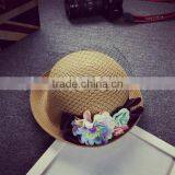 Factory Wholesale Handmade High Quality Beach Sun Hat Original Selling Flower Latest 2016 Straw Hat Wholesale thumbnail-4