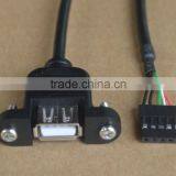 Panel Mount USB 2.0 Panel Mount A Socket With Screws to 5 Pin Motherboard thumbnail-1