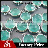 2 Faceted Amazonite Bezel Set Stones Crystal Jewelry Findings&components thumbnail-1