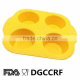 Non Sticky Round 4 Cup Silicone Muffin Pan Molds for Bakery thumbnail-1