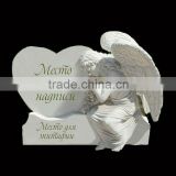 White Marble Tombstone With Angel Design HT-S-MB133