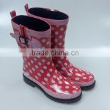 Ladies Sexy Red Rubber Rain Boots